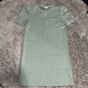 Cynthia Rowley Comfy Sage Sweatshirt Puff Sleeve Midi Dress size xs